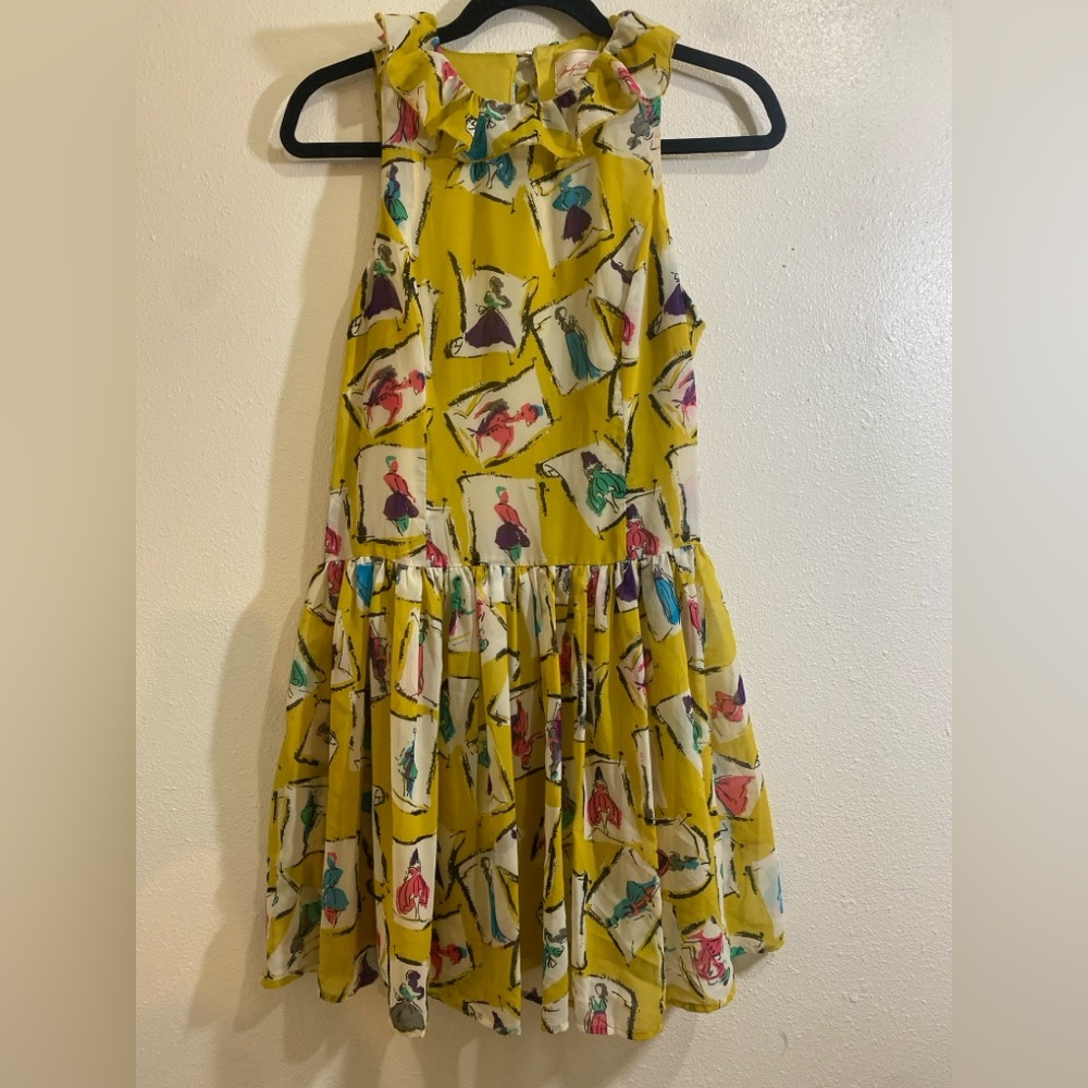 Marilyn Monroe Yellow Dress with Fashion Print Vintage - Picture 2 of 7